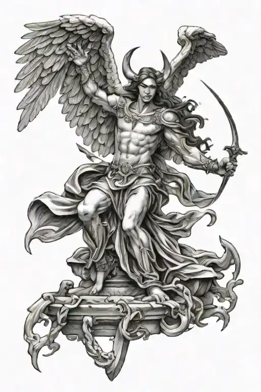 Angel Michael Killing Satan