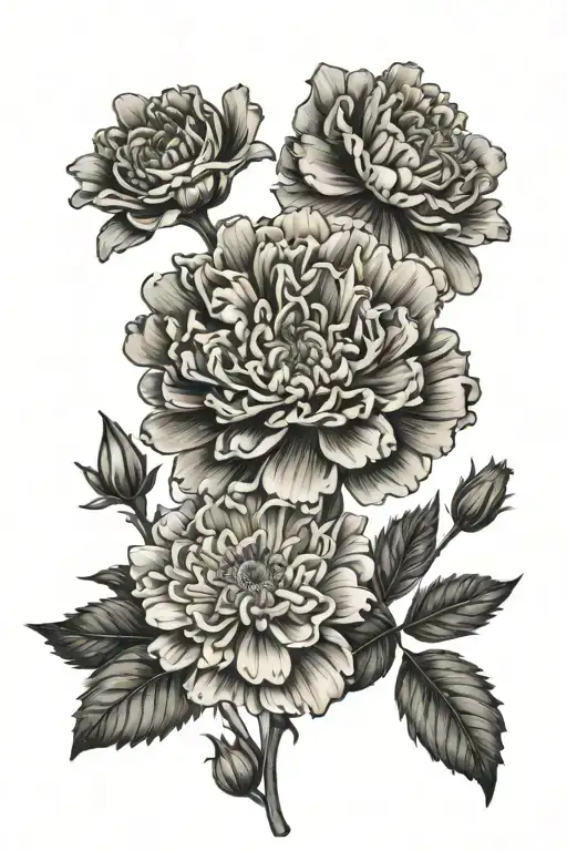 January Carnation And April Daisy Birth Flower
