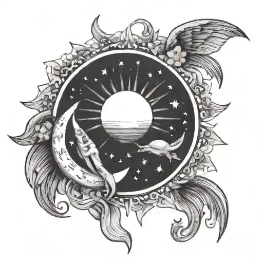 Hand Holding Sun Moon Stars