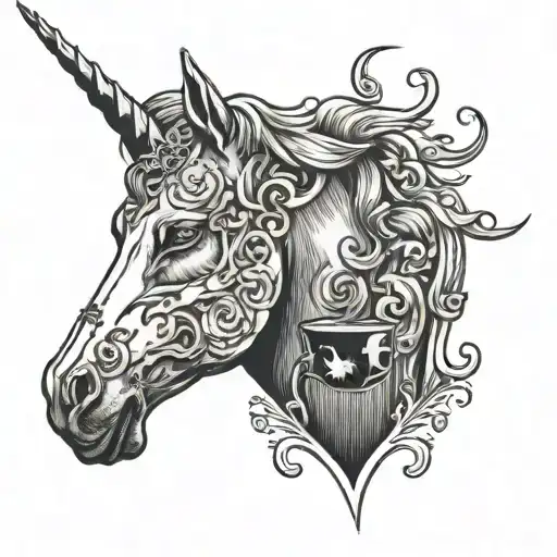 Unicorn Read A Book And Drink Wine Glass Filled