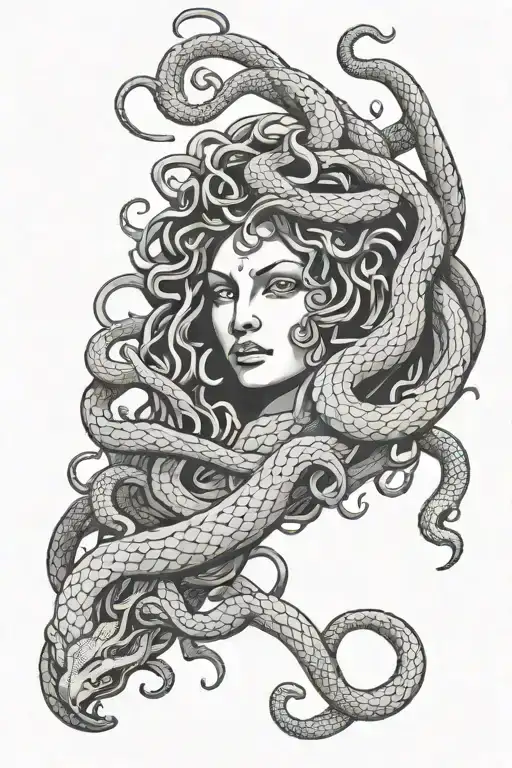 Hot Medusa Head With Snakes