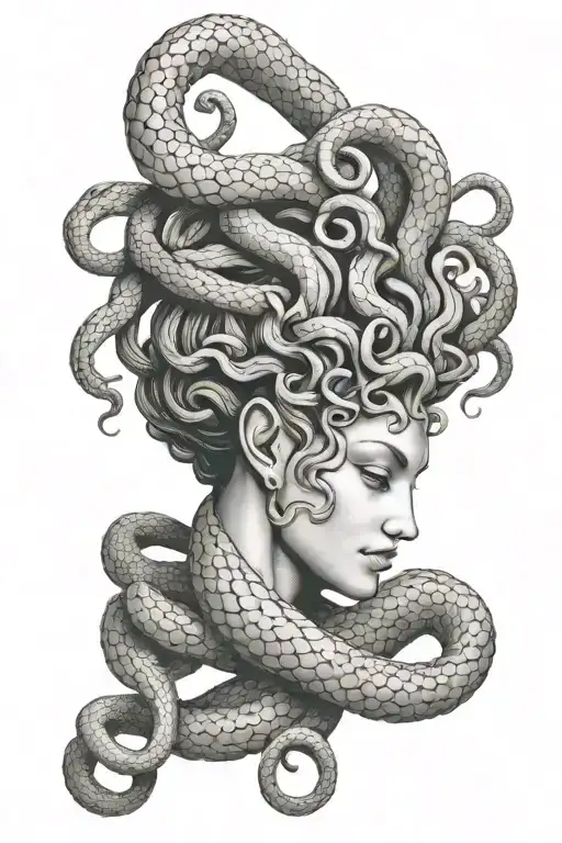 Hot Medusa Head With Snake Hair