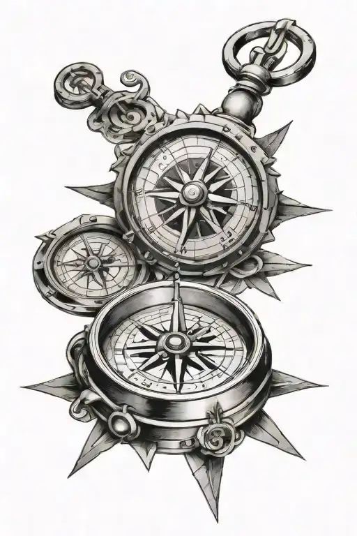 Compass With J And W