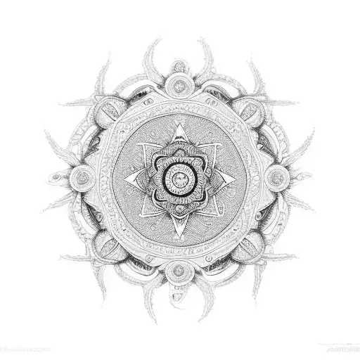 An Intricate Mandala With A Car In The Center