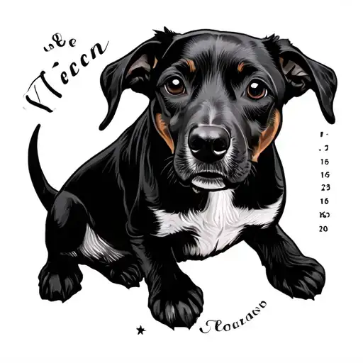 Dog With Name And Date