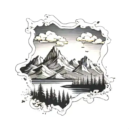 Northen Area Mountains Sunset Sky