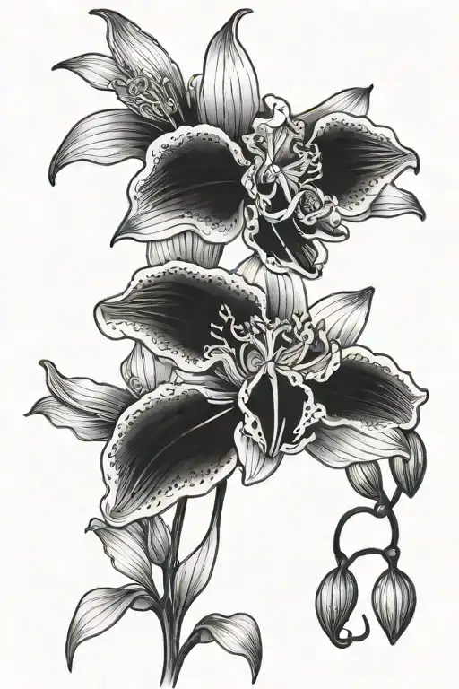 Orchid And Red Lycoris