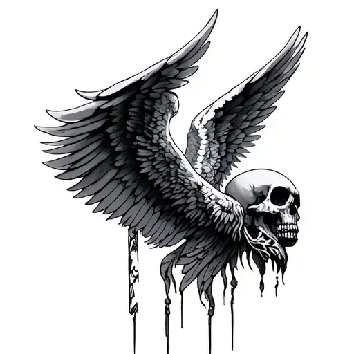 Angel Wings Date Tattoo Death For Men