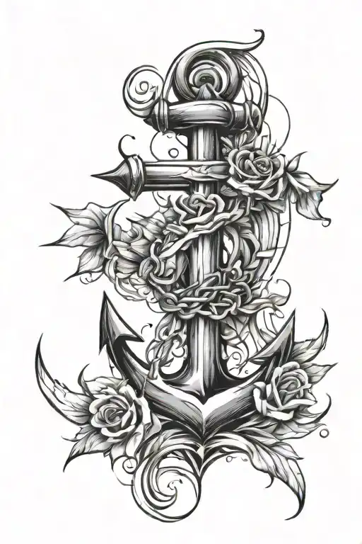 Windrose Anchor Heartbeat Line