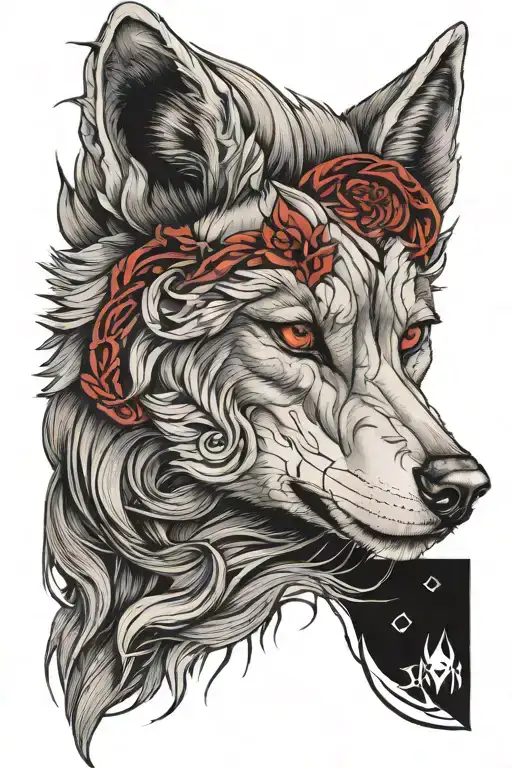 Wolf Face Wolf Head Red Skinned Girl