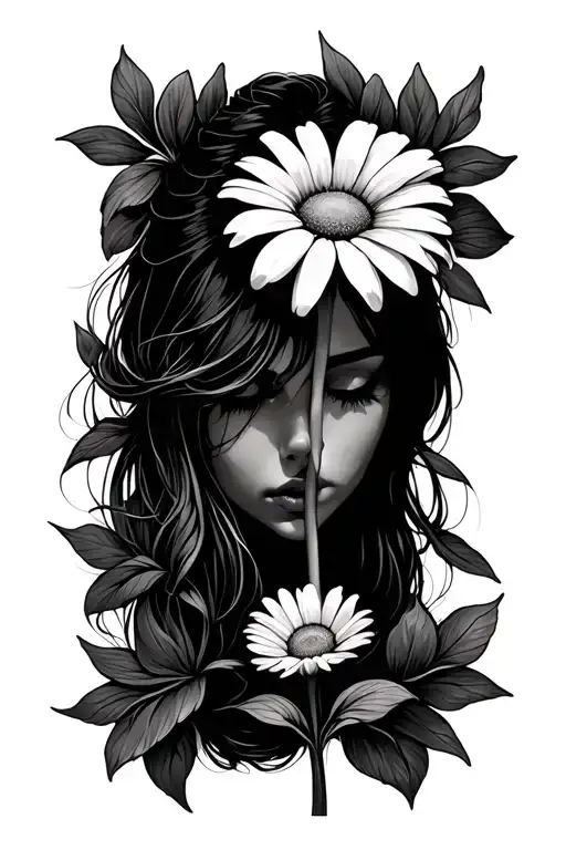 The Name Kristen And A Daisy Flower