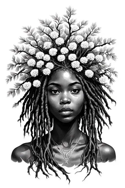 Black Woman With Dreads As Willow Tree Body Made