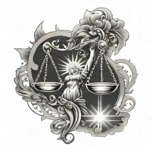 Sun Rays And Justice Scales