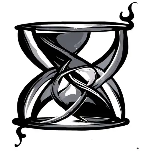 Hourglass With Infinity Symbol Intertwined