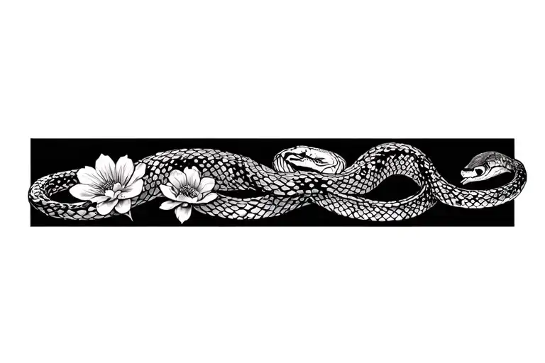 Snake With Flowers