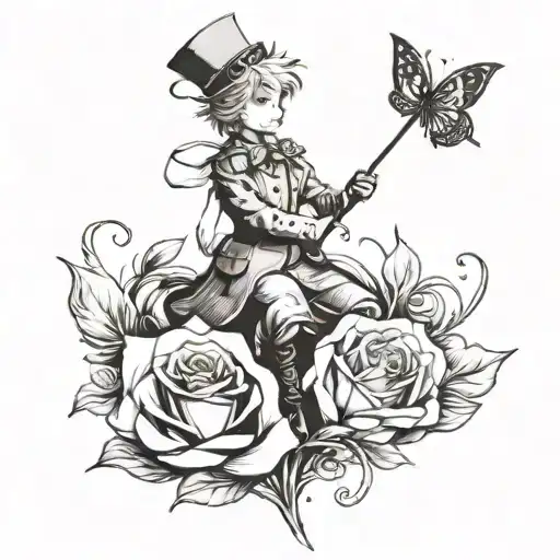 The Little Prince's Rose Mixed With Alice In Wonderland