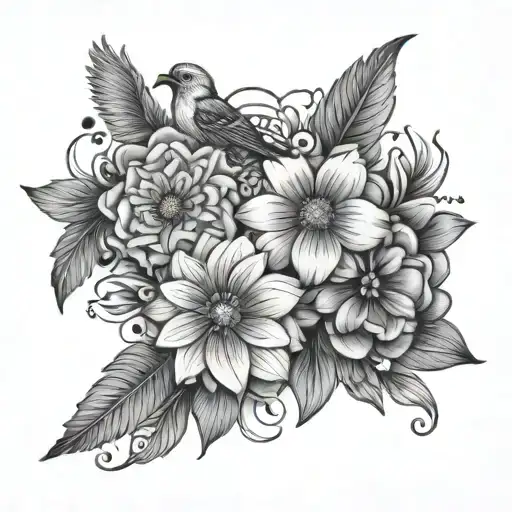 Flower Bracelet With Birds