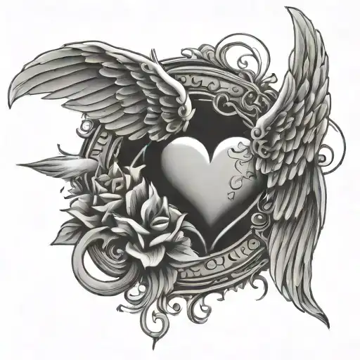 Combine Name Nawod And Suloshi With Angle Wings Heart And Moon Background