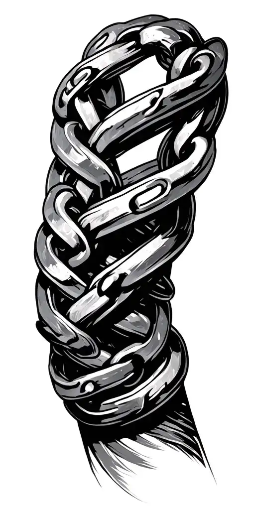 Metal Chain Wrapping Around Arm