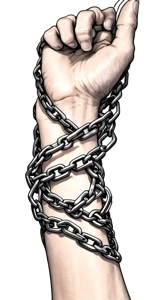 Metal Chain Wrapping Around Arm