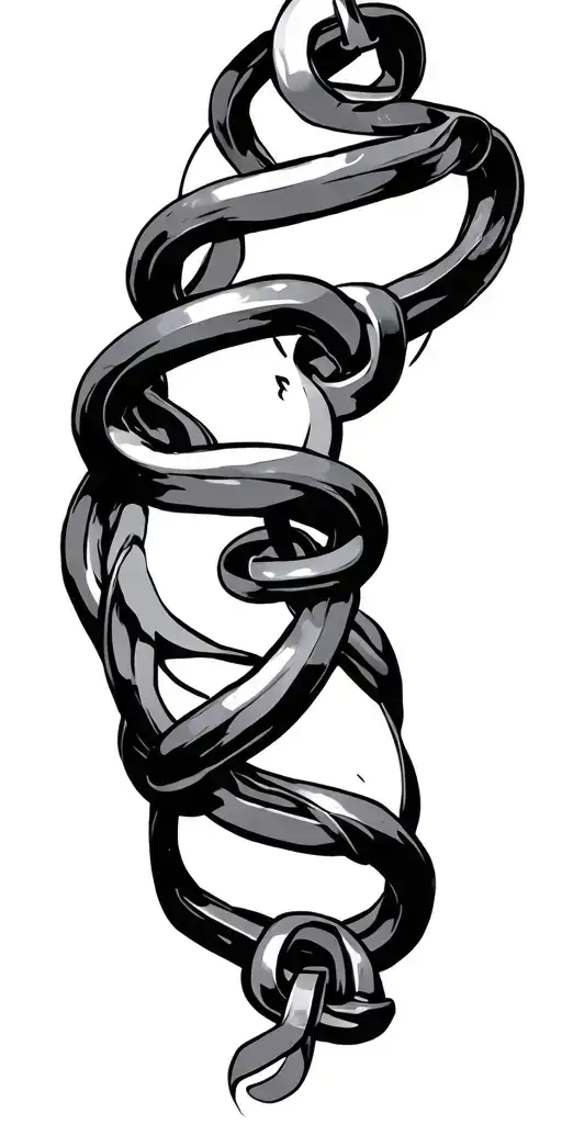 Metal Chain Wrapping Around Arm
