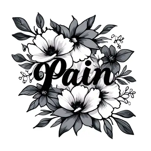 Pain Is Temporary Written In Cursive With Flowers Around It