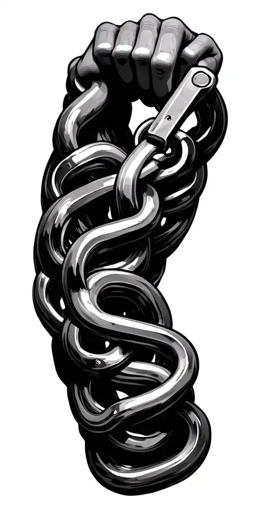 Metal Chainlink With Hook Wrapping Around Arm