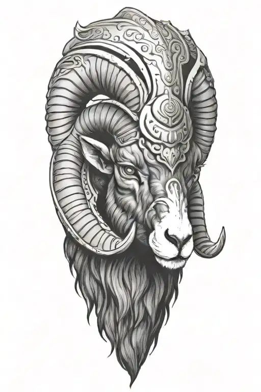 Black Ram Wearing Fire Helmet
