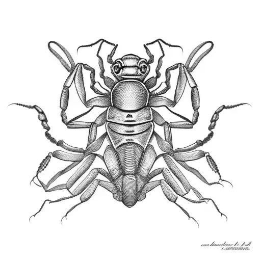 Minimalist Silhouette Of A Scorpion Incorporated Into Architectural Elements