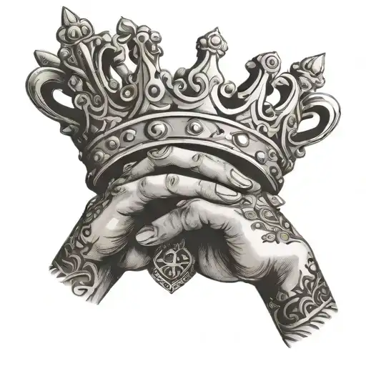 Prayer Hands Holding King Crown