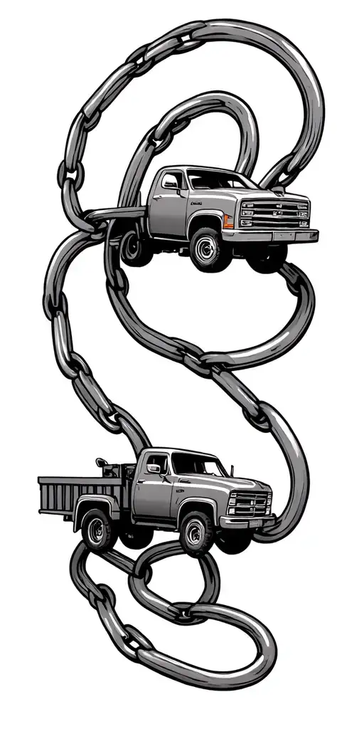 Tow Truck Chainlinks Spiraling