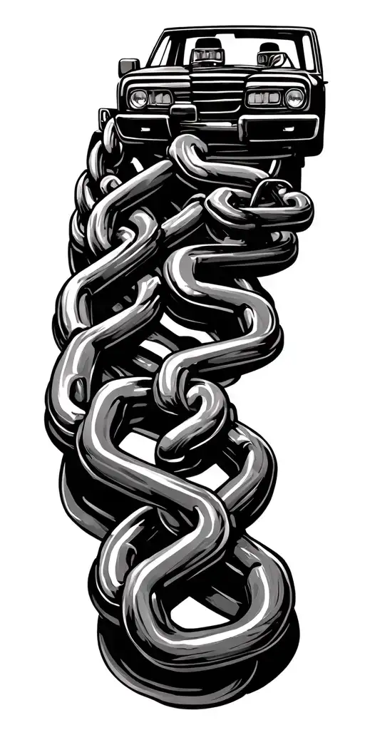 Tow Truck Chainlinks Spiraling