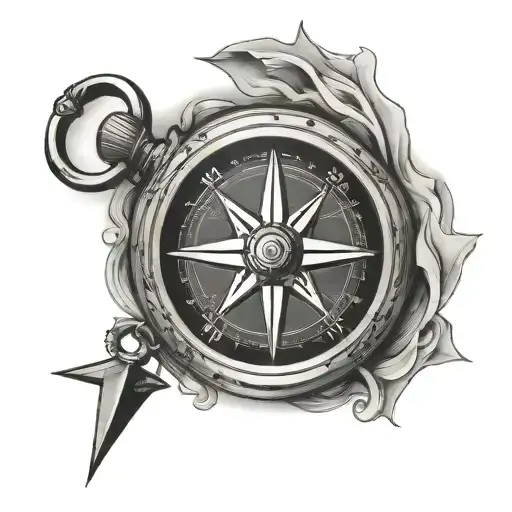 Compass With Mmv Roman Numeral