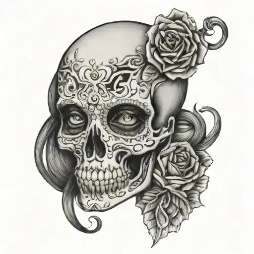 Half Girl Half Skull