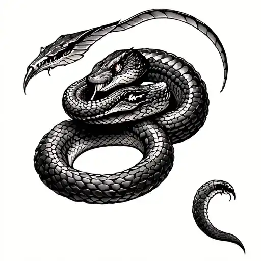 Don't Tread On Me Coiled Snake Broken Daggar