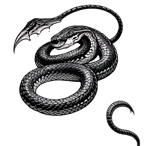 Don't Tread On Me Coiled Snake Broken Daggar