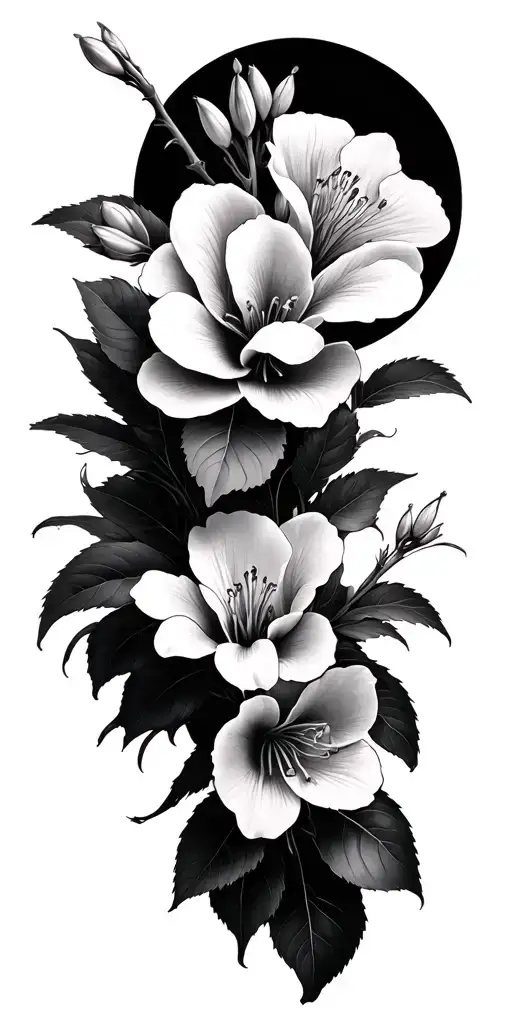 Cherry Blossom And Death Lily