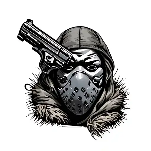 Ski Mask With Gun