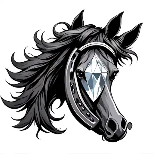 Horse Shoe With Dimond Inside Of It