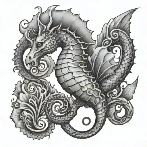 Seahorse Dragon With A Head Form Such As Kingdra