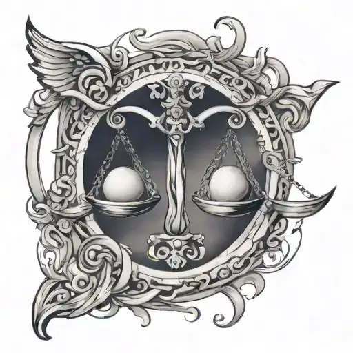 Libra And Sagittarius Symbol Intertwined