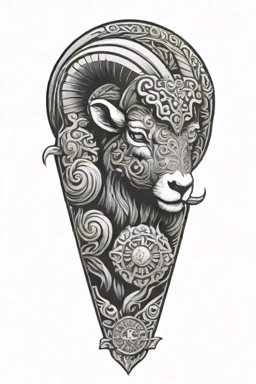 Black Ram Firefighter With Nordic Carvings