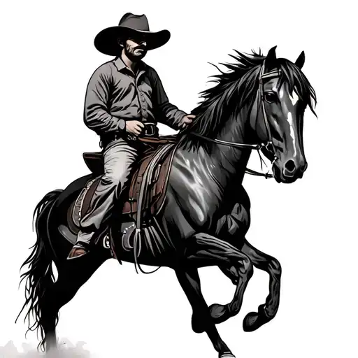 Cowboy On A Horse
