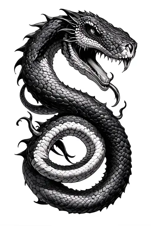 Hydra With Snake Heads Going Up