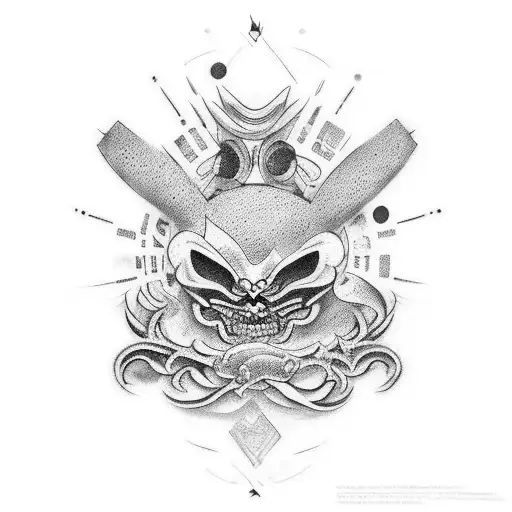 A Fusion Of Mexican And Japanese Culture In A Tattoo Design