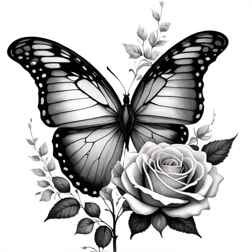 Butterfly And Rose