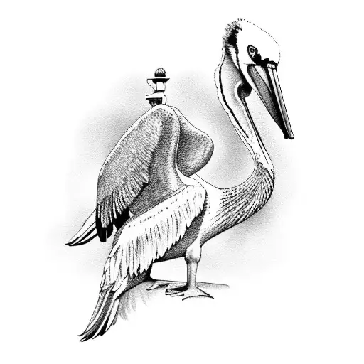 Pelican With Clock