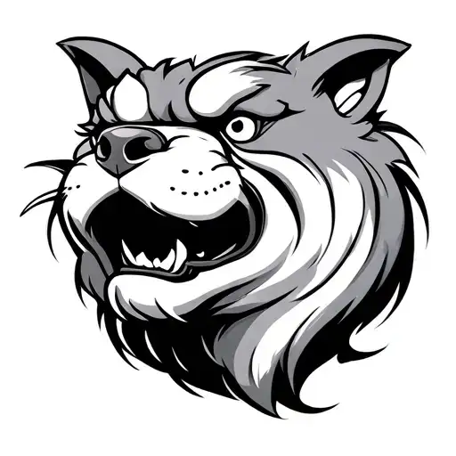 Fu Dog Drawing Style Japo Tatto