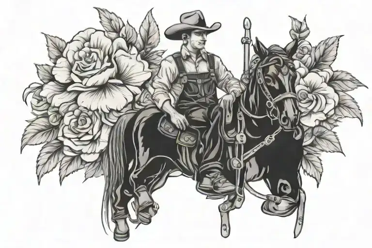 Cowboy Overalls With Flowers