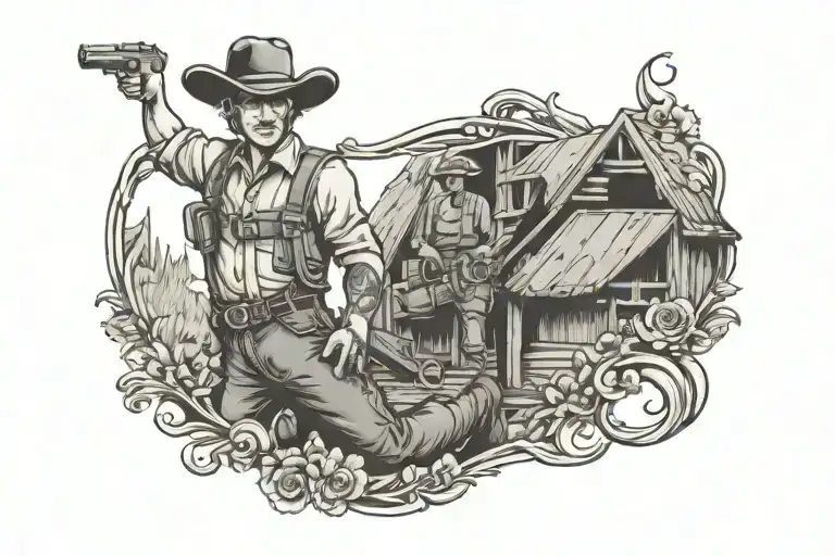 Cowboy Overalls With Farmhouse